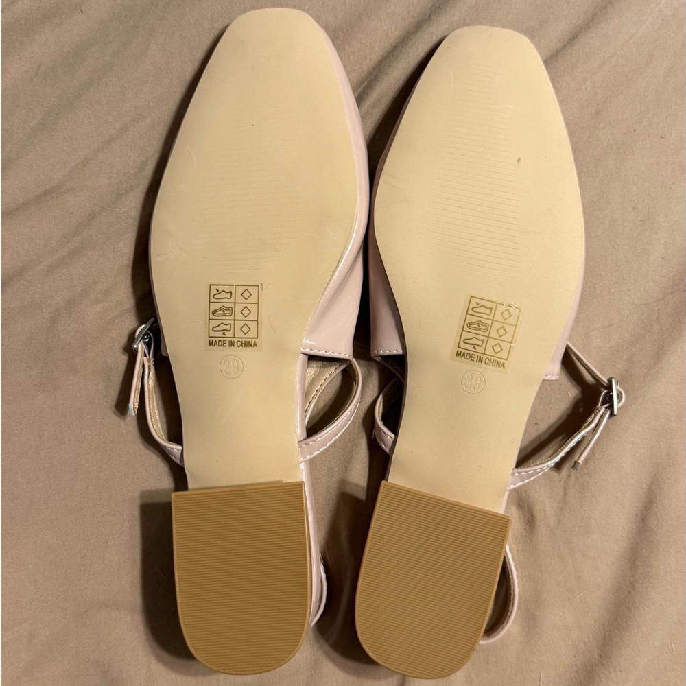 Women's Nude Slingback Mary Jane Flats